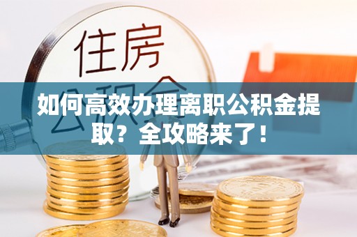 东安如何高效办理离职公积金提取？全攻略来了！